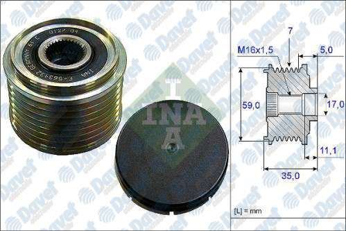 INA 535015910 Alternator Kasnagi Transit V184 2.4di 2.4tdci 00->